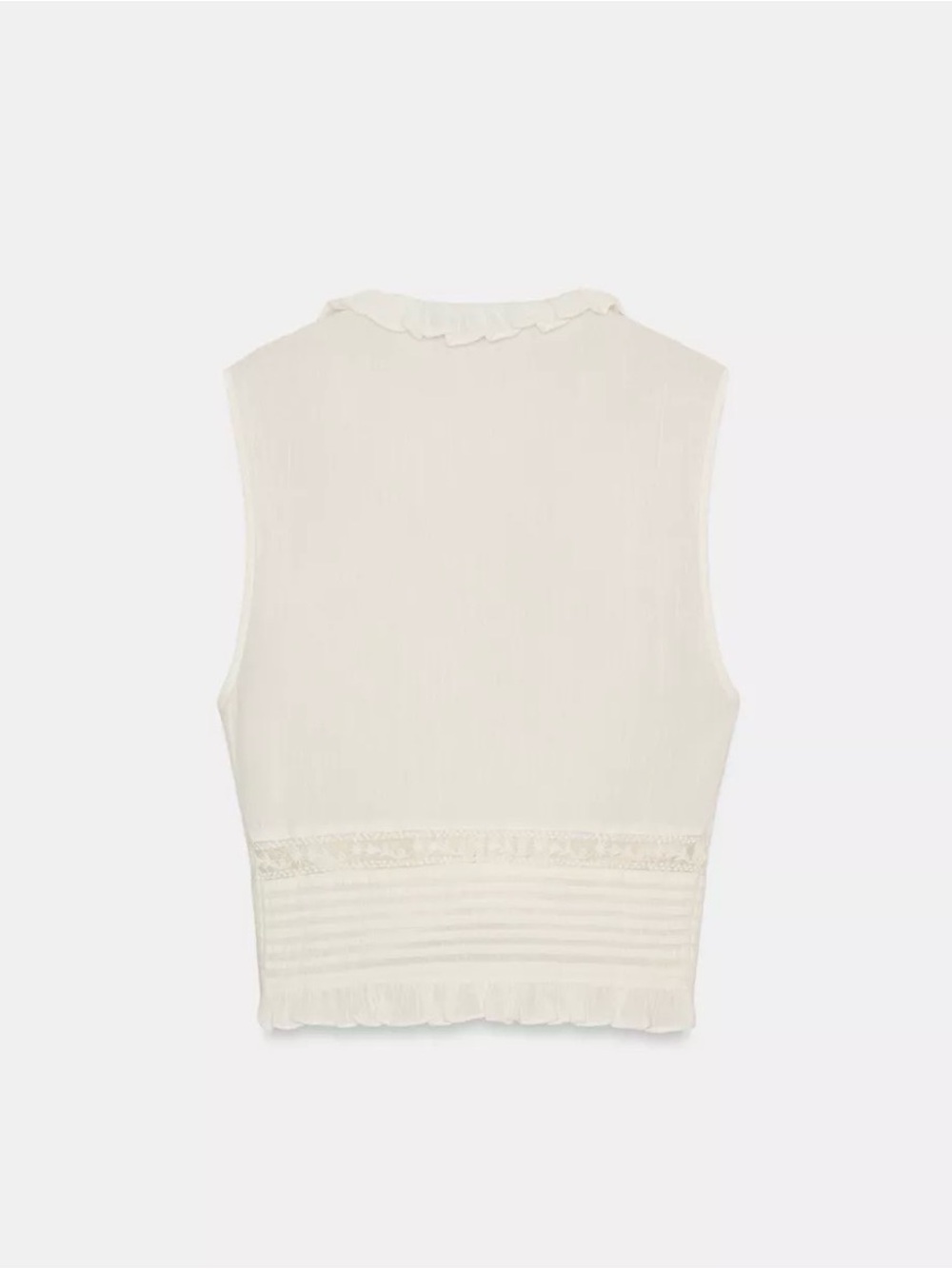 Zara White Eyelet Embroidered Gauze Top - Picture 4 of 10